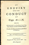 An Enquiry into the Conduct of Capt. M[osty]n. Being Remarks on the Minutes of the Court-Martial, and Other Incidental Matters. Humbly Addressed to the House of Commons