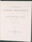 Ickworth Parish Registers. Baptisms, Marriages & Burials. 1566 to 1890.