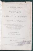 A Hand-Book to the Topography and Family History of England and Wales