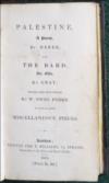 Palestine, a Poem, by Heber; and The Bard, An Ode, By Gray; Translated into Welsh To which are added Miscellaneous Pieces.