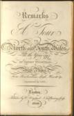 Remarks on a Tour to North and South Wales in the Year 1797.