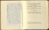 A Bibliography of the Writings of Samuel Butler and of Writings about him [1835-1902.]