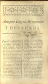 Antiquae Linguae Britannicae Thesaurus: Being a British, or Welsh-English Dictionary: