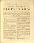 An English and Welsh Dictionary: wherein, not only the words, but also, the idioms and phraseology of the English language, are carefully translated into Welsh, WITH:  With: A Dissertation on the Welsh Language