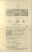 An Ode to His Grace the Duke of Richmond: Occasion