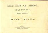 Specimens Of Riding Near London, Drawn from Life