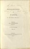 Recollections of Paris, in the Years 1802-3-4-5.