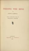 Feeding the Mind With A Prefeatory Note By William H. Draper